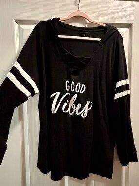 torrid Black Top with White Logo Tag